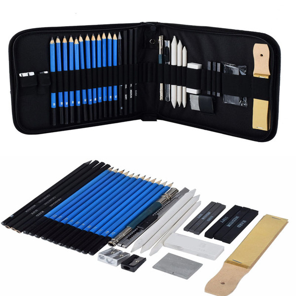 Drawing and Sketch Kit Sketching Set Graphite & Charcoal Pencils Sketchbook Art Drawing Supplies Set for Artists 33 pcs/bag