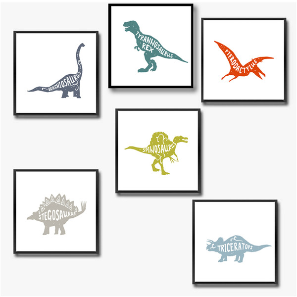 heap Painting & Calligraphy Dinosaur Decor Canvas Painting Boy Room Wall Art Picture , Dinosaur Canvas Print and Poster Boy Nursery A...