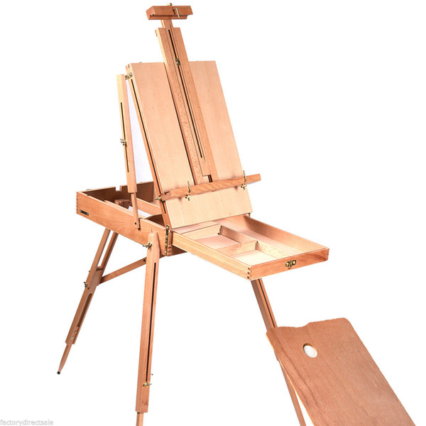 French Easel Wooden Sketch Box Portable Folding Durable Artist Painters Tripod