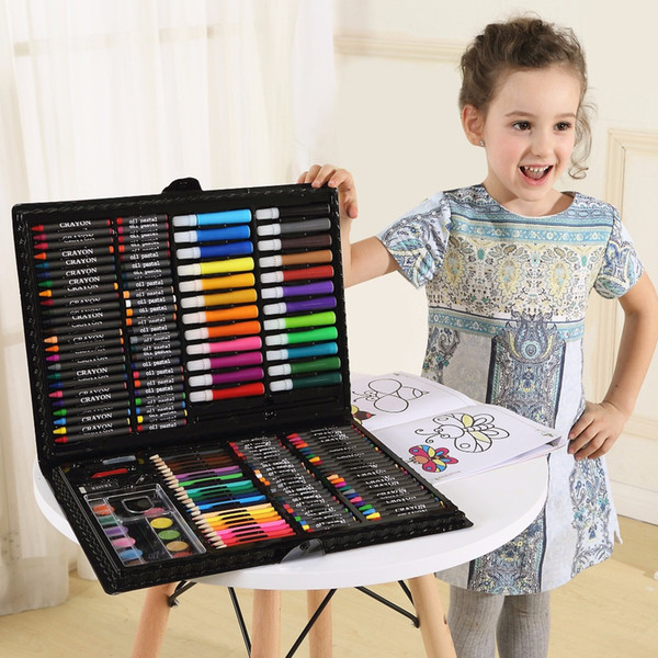 168 PCS/Set Rollerball Pen/ Colorful Pencil/ Wax Crayon and Oil Painting Brush Children Drawing Tool Set Art Drawing Toys AMI-189