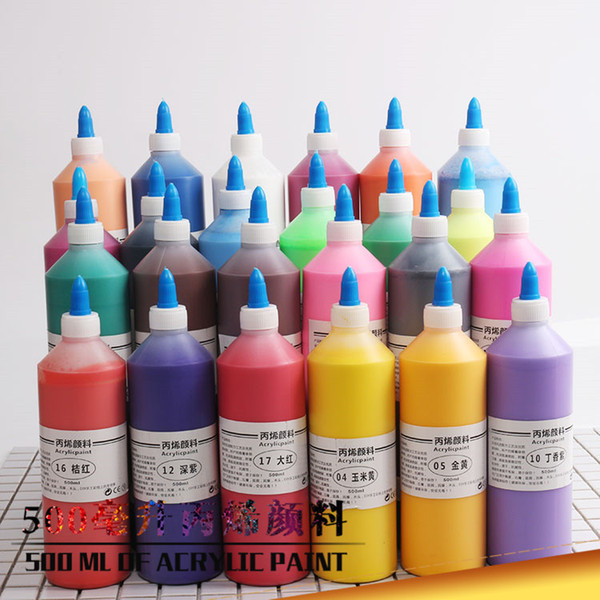 Free shipping Wholesales 500ml acrylic paint/watercolor paint diy plaster special pigment children's environmental art paint