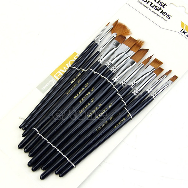 12pcs/set Acrylic Art Craft Artist Oil Watercolor Painting Paint Brush -Y102