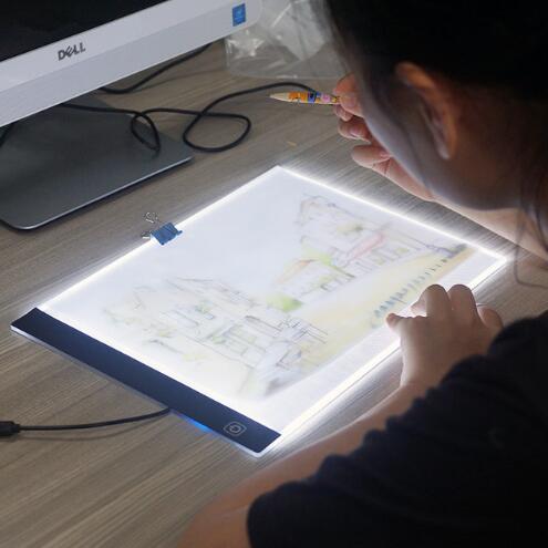 LED lighted Drawing Board Ultra A4 Drawing table Tablet light Pad Sketch Book Blank Canvas for Painting Acrylic Watercolor Paint