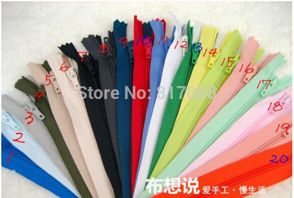 Free Shipping 20pcs/lot Color Nylon Coil Zippers Tailor Sewer Craft 9 Inch