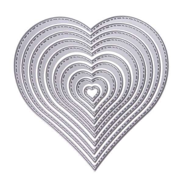 50pcs/5set Heart Stencils Metal Cutting Dies DIY Scrapbooking Decorative Paper Cards Template Cut Dies Accessory Drop shipping