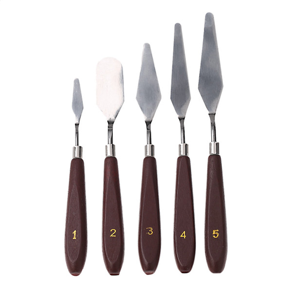 5pcs/set Stainless Steel Palette Knife set Mixed Scraper Set Spatula Knives for Artist Oil Painting