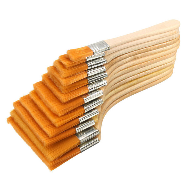 12pcs/set Paint Brush Nylon Hair Oil Brush Large Medium Small Surface Size 1-12 Available Acrylic Paint Brush for Art Supply