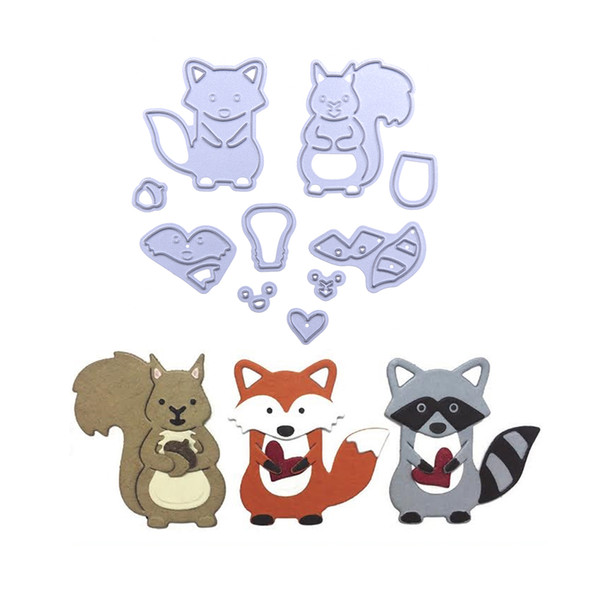 Cute Woodland Animals Set Fox Metal Cutting Dies Stencil for DIY Scrapbooking Photo Album Embossing Paper Cards Decorative Craft