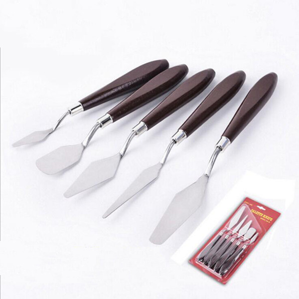 5Pcs Mixed Stainless Steel Palette Scraper Set Spatula Knives For Artist Oil Painting Tools Painting Knife Blade