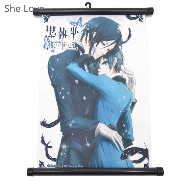 home decor Japanese Anime Black Butler Kuroshitsuji Painting Hanging Wall Scroll Home Decor Poster Cosplay wall scroll