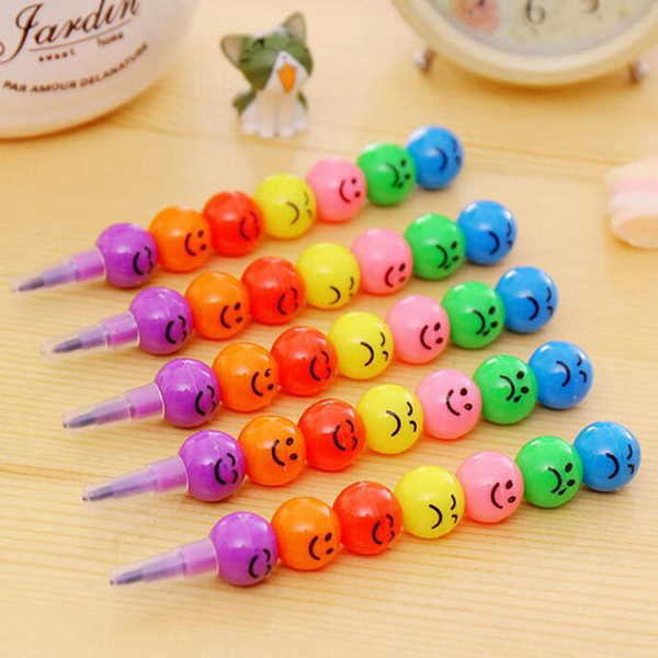 Cute Cartoon Kawaii Smile Graffiti Pen Candy Smiling Face Crayon for Kids Children Drawing Painting 7 Colors ZA3943