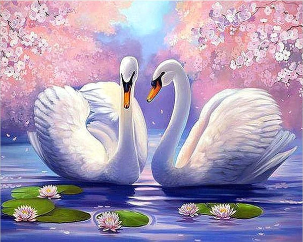 Swan lovers 5D DIY Diamond painting Crystal Diamond painting Cross Stitch Set Diamond Embroidery Mosaic Rhinestone House decor