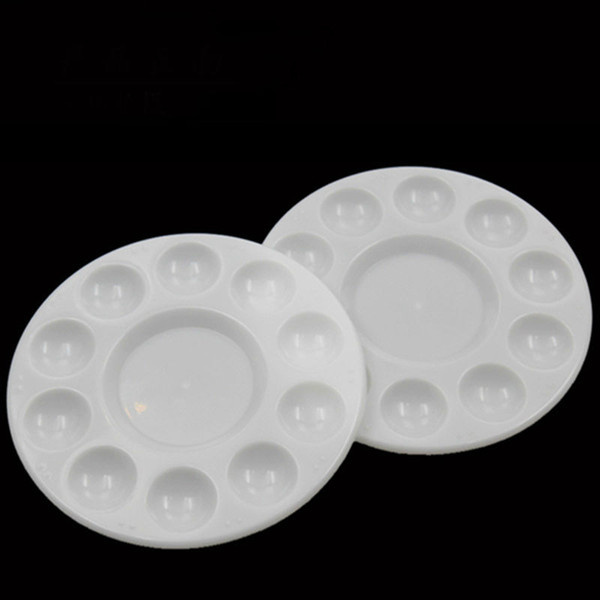 painting tray palettes white 11 Well palette Plastic Round Paint Palettes for DIY Craft Professional Art Painting