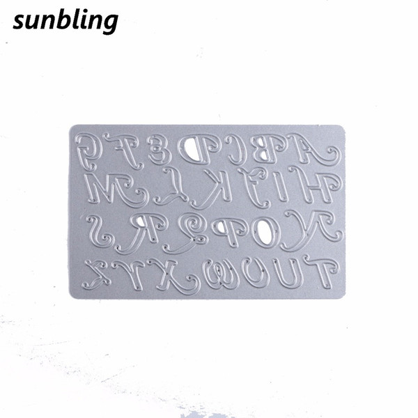 Sunbling Christmas Metal Cutting Dies Festive Alphabet Letter Stencils For Painting DIY Folder Decorative Card Paper Craft