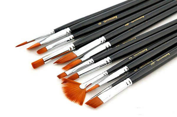 Wholesale Paint Brushes - 12pcs/set Watercolor Gouache Acrylic Art Craft Artist Oil Painting Drawing Paint Brush Art Supplies