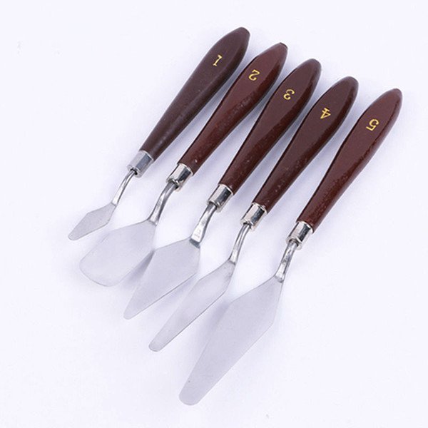 5pcs Painting Mixing scrapper Stainless Steel Spatula Palette Knife Artist Oil Painting Accessories Color Mixing Art