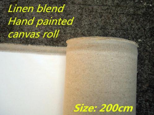 2m wide Blank primed linen blend canvas fine art supply wholesale