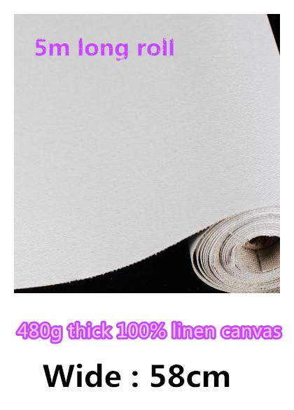58cm 100% linen High grade primed canvas, linen painting canvas roll