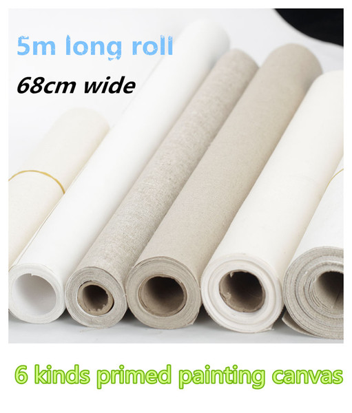 0.68m *5m roll Blank Stretched Artist Oil Painting Canvas Pure Cotton/Linen Canvas for Oil and Acrylic Painting