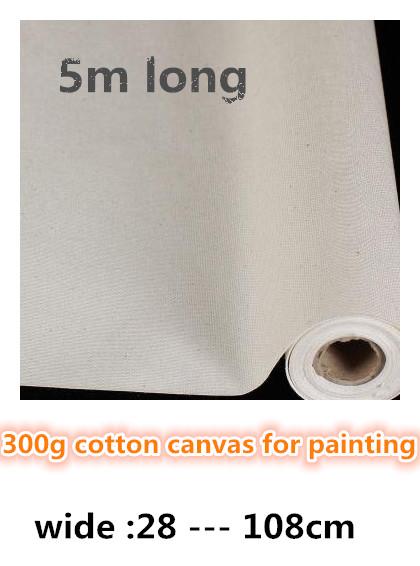 300g cotton blank canvas roll with white color primed coating