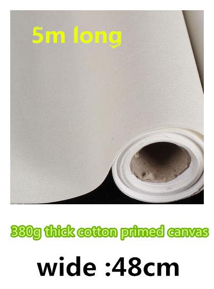 48cm wide best selling pure cotton 380g blank canvas roll with carton pacakge