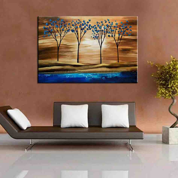 Hand Painted Trees Paintings Modern Abstract Home Decor Wall Art Picture Hand Made Landscape Oil Painting