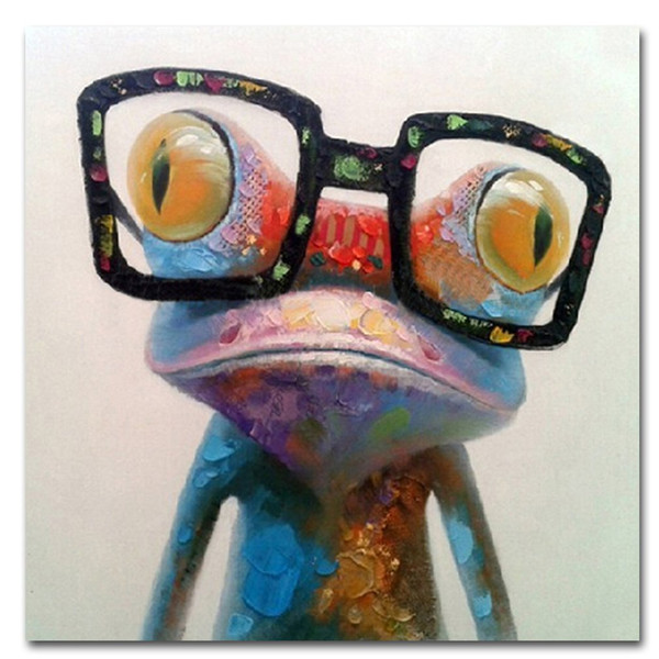 No Framed Happy Frog 100% Hand Painted Oil Painting On Canvas Modern Home Wall Art Decoration