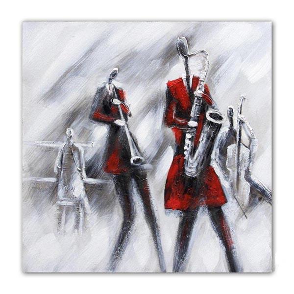 The Music Festival 100% Hand Painted Musical Figures Oil Painting on Canvas Modern Abstract Painting Home Wall Art Decoration