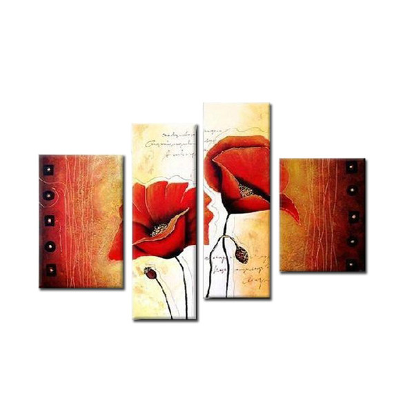 100% hand draw abstract modern oil painting on canvas luky flower Good pairs no framed free shipping