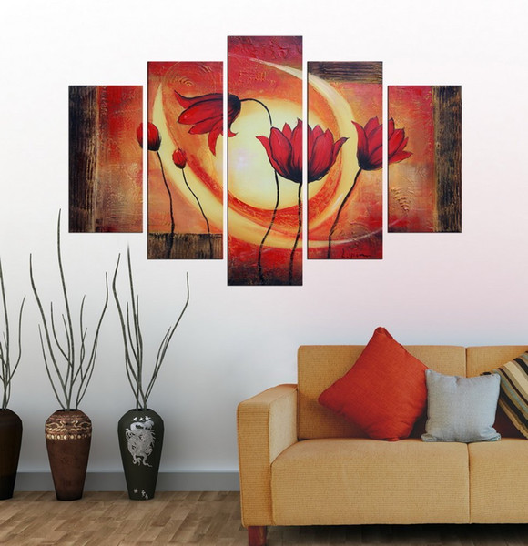 Modern 100% Hand Painted Flower Oil Painting on Canvas