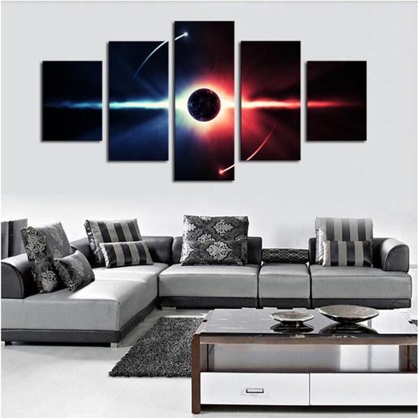 5 Pieces modern fashion HD print color pictures abstract star oil painting on canvas home wall decoration for living room