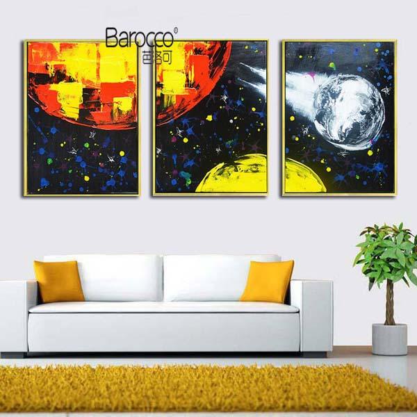 Starry Sky 100% Hand Painted Abstract Scenery Oil Painting on Canvas Modern Fashion Home Wall Art Decoration