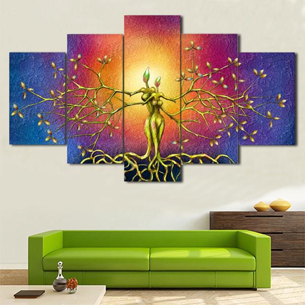 Abstract Color Lover Painting Modern 5 Pieces HD Print Figures Painting Fashion Wall Art Pictures Home Decoration