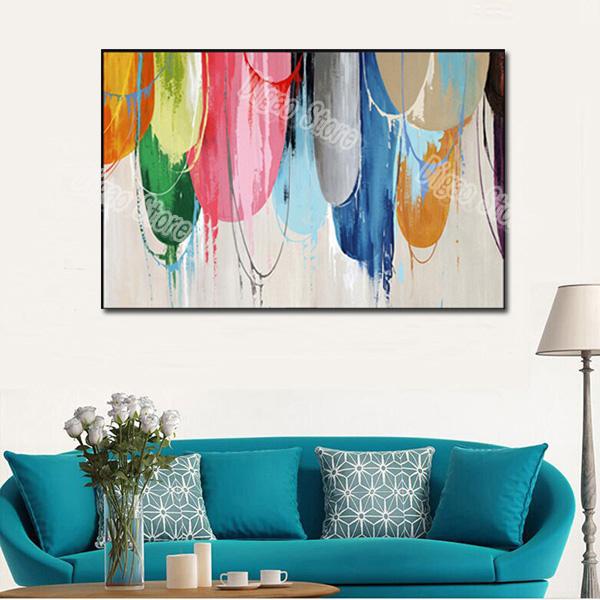 Colorful pattern 100% hand painted abstract oil painting on canvas modern fashion wall art painting for home decoration