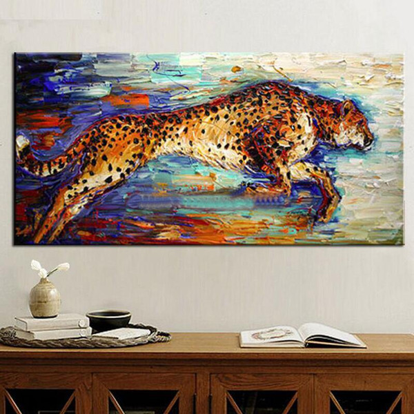 Handpainted Abstract Modern Wall Art the Beast Cheetah leopard panther Picture Home Decor Oil Painting On Canvas For living room