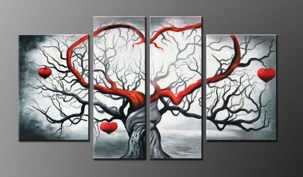 Unframed Oil Painting Hand Canvas Manufacturers Selling Pure Hand-painted Abstract Gray Love Sitting Wall For Room Adornment 4 Meeting