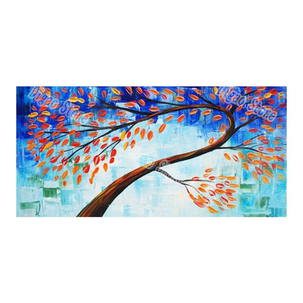 Nice leaves tree 100% hand painted landscape oil painting on thick canvas modern home wall art decoration paintings gift