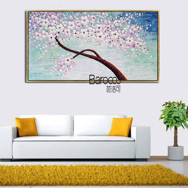 100% Hand Painted Flowers Tree Oil Painting on Canvas Modern Simple Style Home Wall Art Decoration No Framed