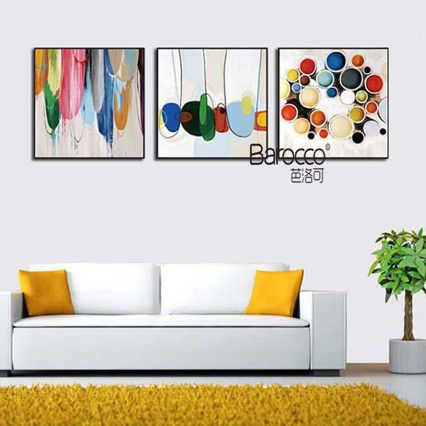 3 Pieces Abstract Color Pattern Oil Painting Hand Painted Oil Painting on Canvas Modern Simple Wall Art Decoration for Home