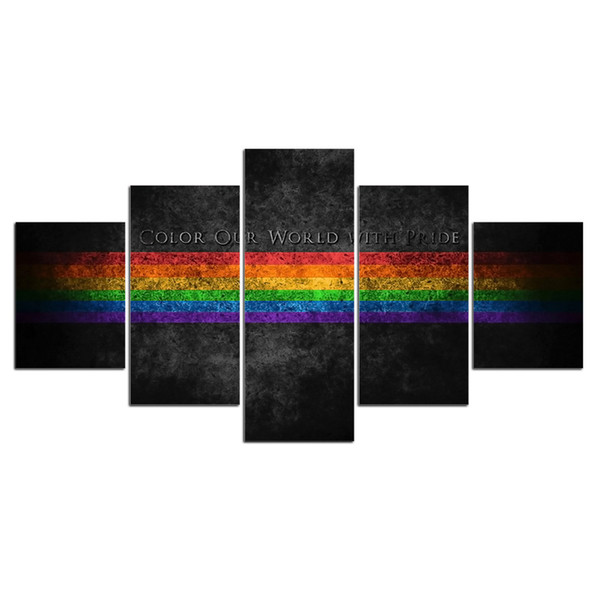 5 Piece painting LGBT lOVE Wall Art Print Canvas Painting Room Decoration For Living Room HD Prints Poster Pictures