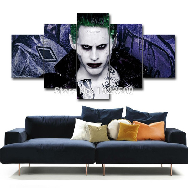 wholesale modern canvas pictures for home decoration Wall Art Joker Portrait Picture Living Room Unframed Print Panel