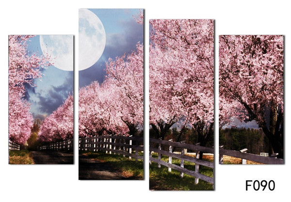 Modern pink beautiful flowers Canvas Decoracion Pictures The cherry blossom paintings Wall Art Home Decor no frame free shipping