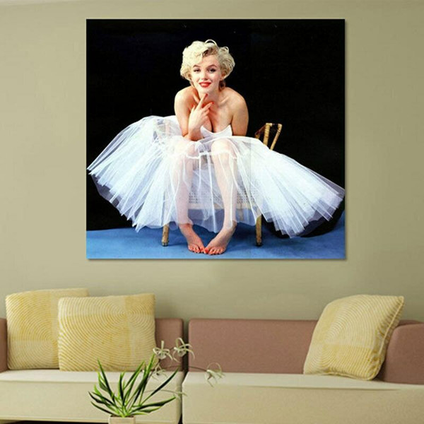 2016 New Marilyn Monroe art print on canvas for wall picture decoration oil painting for living room or coffee&bar unframed free shipping