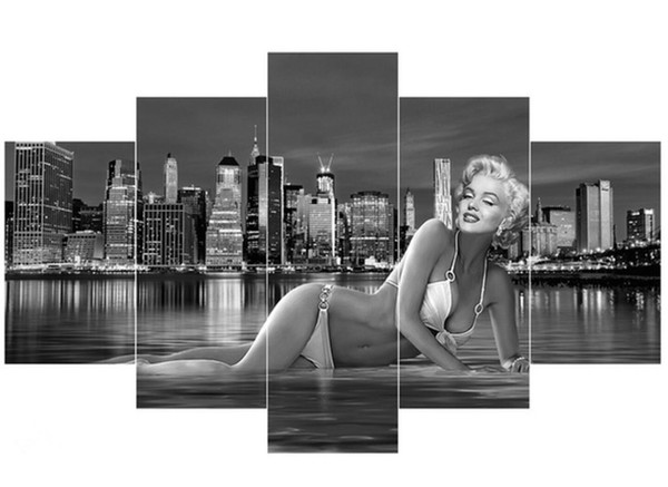 New 5 piece Modern Home Decoration wall decor art picture for living room marilyn monroe canvas Print oil painting canvas art