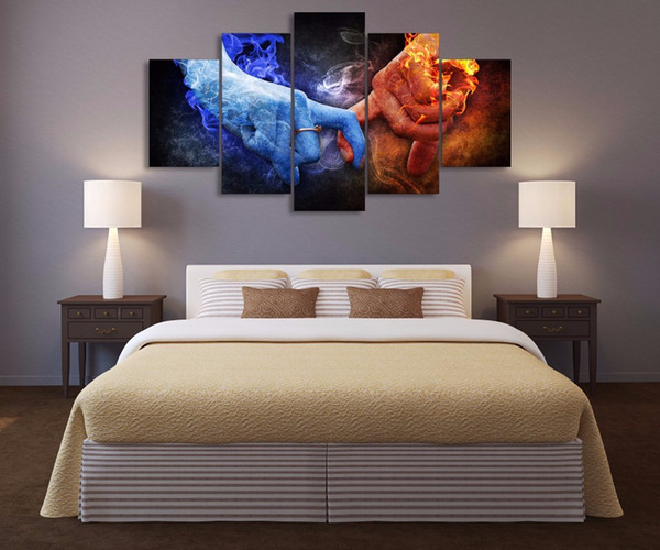 Wholesale HD Printed Abstract Hands of Love Oil Paintings for Wedding Room Decoration Art Wall Pictures No Frame