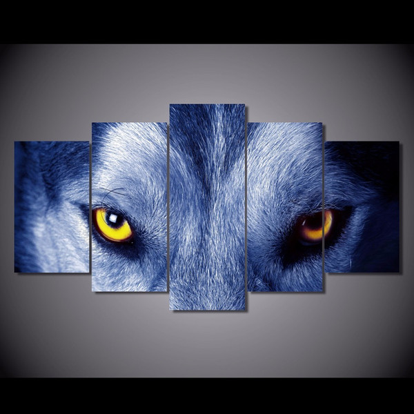 Wholesale Modern Wolf Eyes Canvas Wall Decoration Animals Living Room Decor Large Size Wall Stiker Pictures Painting Unframed