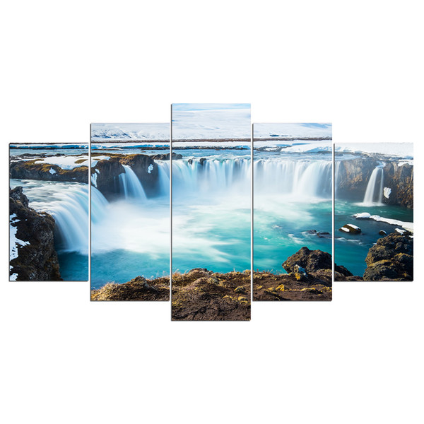 Modular Pictures waterfall 5 piece Poster Wall Art Modular Paintings For Kitchen Wall Pictures Living Room Canvas Painting