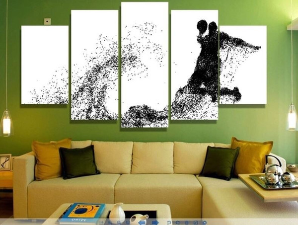 Wholesale Christmas gift abstract basketball white black Painting on canvas modern home decor wall art print canvas painting poster