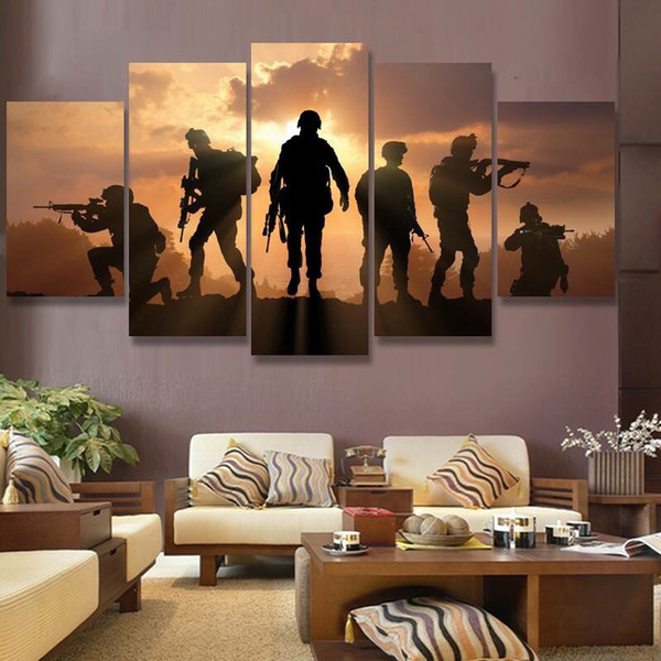 HD Print abstract soldiers sunset Painting on canvas wall art picture for home decor print canvas painting picture No Frame