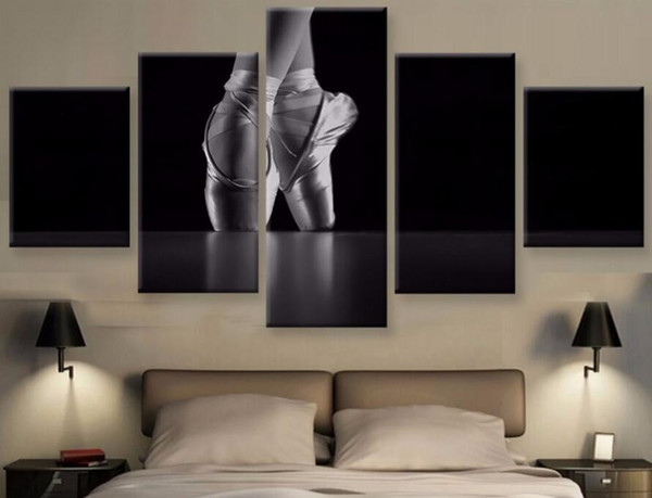 Modern Black and White Ballet Poster Wall Art Picture Dance Shoes Oil Paintings for Home or Living Room Decoration HD Canvas No Frame